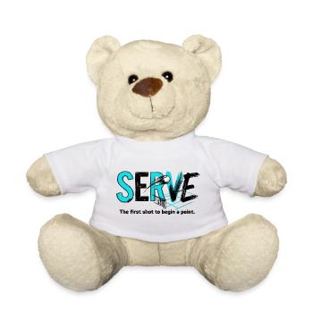 Tennis Serve Serve, Hoodie, T-shirt Merch - Teddy Bear - white - Front