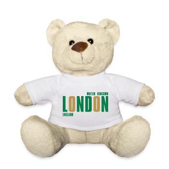 London – England Lyric Design - Teddy Bear - white - Front