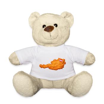 Schnitzel Austria Form Food - Teddy Bear - white - Front