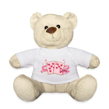 Valentine Spielkarten 6 7 six seven Niedlich Herz - Teddy - Weiß - Vorne