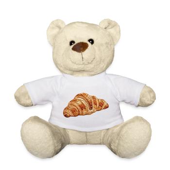 Croissant brodé (imprimé) - Nounours - blanc - Devant