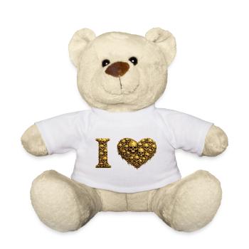 Herz aus Schädeln: Gothic Skull Liebe - Teddy - Weiß - Vorne