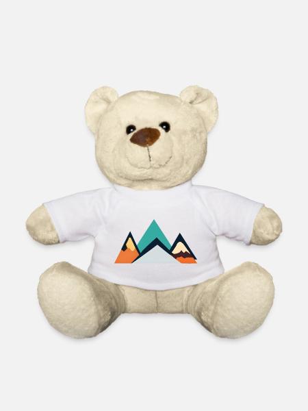 Minimalistisches Berg-Emblem | Mountains - Teddy - Weiß