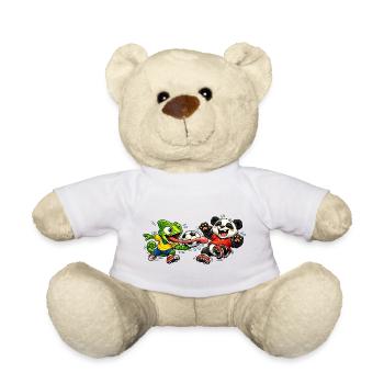 T-shirt foot Caméléon Frog Panda Football Cartoon - Nounours - blanc - Devant