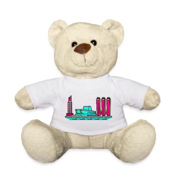 Göteborger Skyline Lippenstiftturm-Kunst - Teddy - Weiß - Vorne