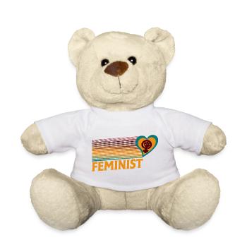 Feminist Heart Fist Rainbow - Teddy Bear - white - Front