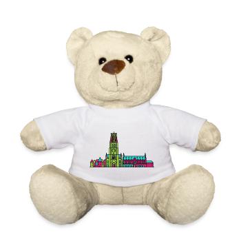 Mechelen City Skyline St. Rumbold Turm Kunst - Teddy - Weiß - Vorne
