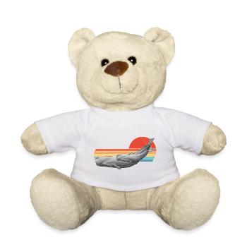 Pottwal Retro Sonnenuntergang - Teddy - Weiß - Vorne