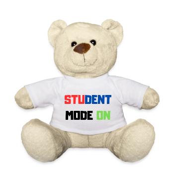 Funny Student – Student Mode ON - Teddy Bear - white - Front