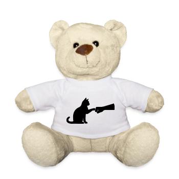 Katzenpapa Katzenliebhaber Katzen Faust Team - Teddy - Weiß - Vorne