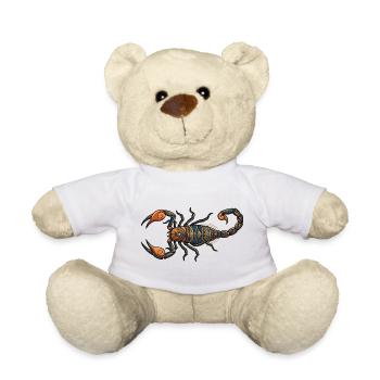 Tribal Scorpion Geometric Pattern Motif - Teddy Bear - white - Front