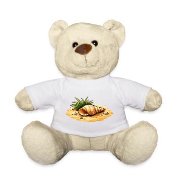 Seashell Beach Illustration Maritime Coastal Motif - Teddy Bear - white - Front