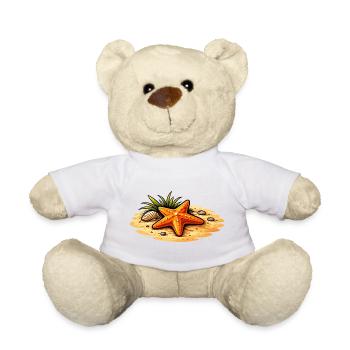 Starfish Beach Illustration Nautical Motif - Teddy Bear - white - Front