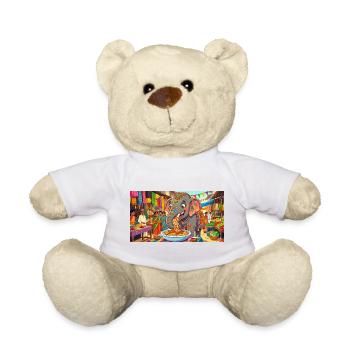 Elefanten-Spaghetti-Witz-Kunst - Teddy - Weiß - Vorne