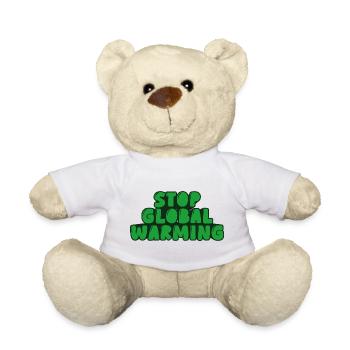 Stoppe die globale Erwärmung - Teddy - Weiß - Vorne