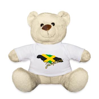 Carte avec le drapeau de la Jamaïque, j’adore la Jamaïque - Nounours - blanc - Devant