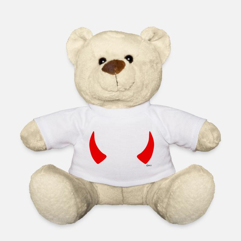 cornes rouges - Nounours - blanc