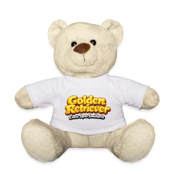 Golden Retriever - design typographique - Nounours - blanc - Devant
