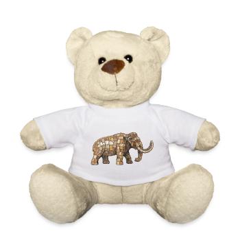 Mammoth Mosaic - Rustic Prehistoric Gift - Teddy Bear - white - Front