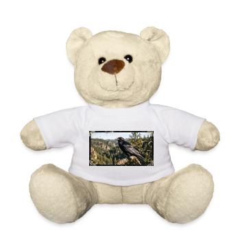 Black Crow Raven Nature Bird Wildlife - Teddy Bear - white - Front