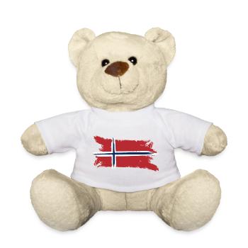 Norwegen Fahne Skandinavien - Teddy - Weiß - Vorne