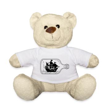 Piratenschiff in der Flasche - Teddy - Weiß - Vorne