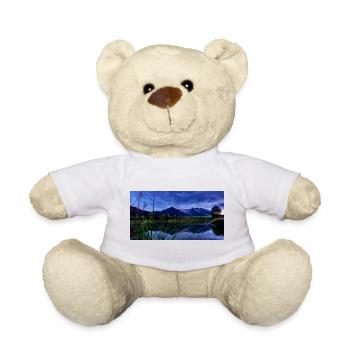 Nachtblick am Bergsee Blau - Teddy - Weiß - Vorne