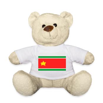 Guadeloupe flag in torn star - Teddy Bear - white - Front