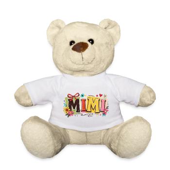 Mimi Granny Flowers Gift Retro Grandma - Teddy Bear - white - Front