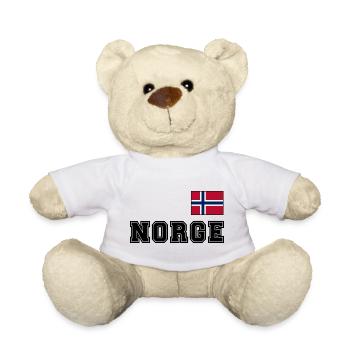 NORWEGN - NORGE Trikot Look - Flagge auf der Brust - Teddy - Weiß - Vorne