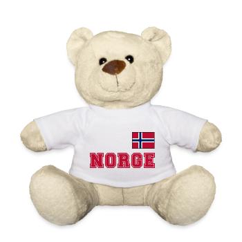 NORWEGN - NORGE Trikot Look - Flagge auf der Brust - Teddy - Weiß - Vorne