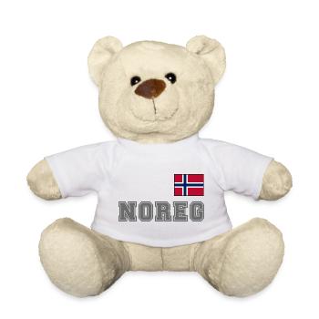 NORVÈGE - look maillot NOREG - drapeau sur la poitrine - Nounours - blanc - Devant