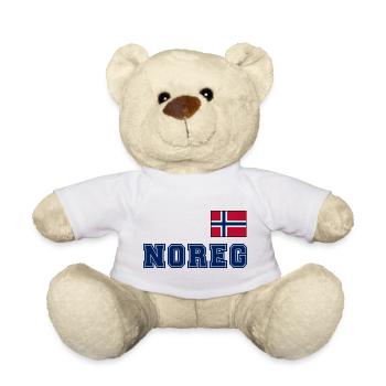 NORVÈGE - look maillot NOREG - drapeau sur la poitrine - Nounours - blanc - Devant