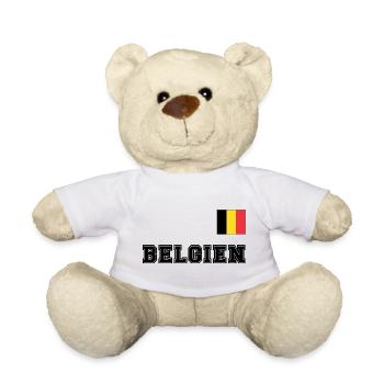 BELGIEN Trikot Look - Nationalflagge Fahne Flagge - Teddy - Weiß - Vorne