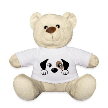 Kuschelhund Neugieriger Blick - Teddy - Weiß - Vorne