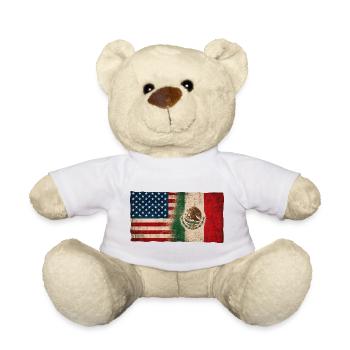 USA Mexico Friendship Origin Identity - Teddy Bear - white - Front