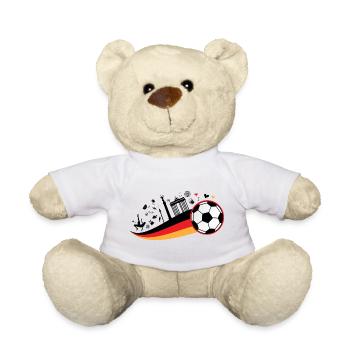 Deutschland Fußball Fan Design – Schwarz Rot Gold  - Teddy - Weiß - Vorne