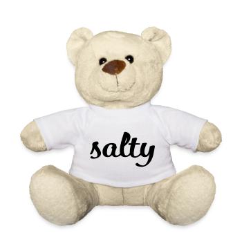 Salty Minimalist Spruch T-Shirt - Teddy - Weiß - Vorne