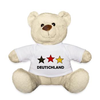 Drei farbige Sterne Deutschland - Teddy - Weiß - Vorne