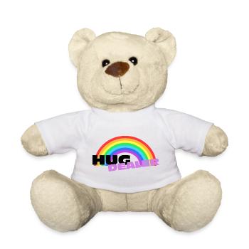 Hug Dealer Stickers: Colorful Rainbow Design - Teddy Bear - white - Front