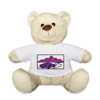 Retro Auto Berge Illustration - Teddy - Weiß - Vorne