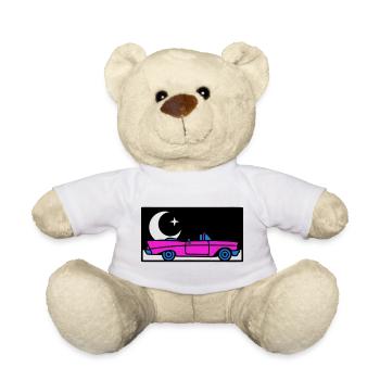 Retro 80s Convertible Graphic - Teddy Bear - white - Front