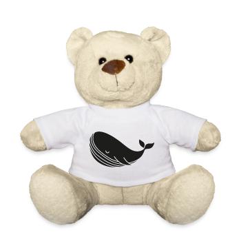 Wal Silhouette minimalistisches Meeresmotiv - Teddy - Weiß - Vorne