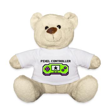Pixel Controller Logo Grafik - Teddy - Weiß - Vorne