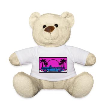 Retro 80er Auto Logo - Teddy - Weiß - Vorne