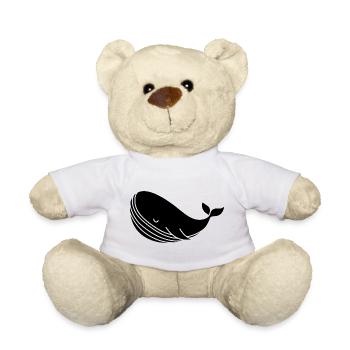 Silhouette de baleine : motif marin minimaliste - Nounours - blanc - Devant