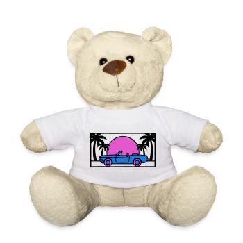 Convertible Palm Trees Sunset Graphic - Teddy Bear - white - Front