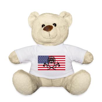 Indian skull and American flag - Teddy Bear - white - Front