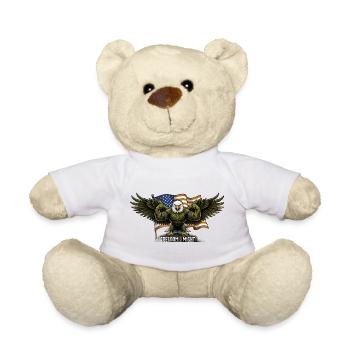 Eagle against the background of the US flag - Teddy Bear - white - Front