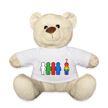 Anders und Stolz Regenbogen Grafik - Teddy Bear - white - Front